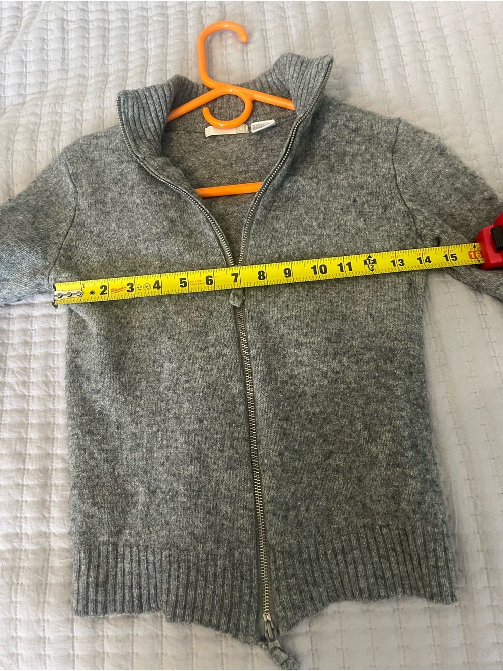 Comptoir des Cotonniers Gray Knit Zip-Up Cardigan Sweater | Size XS/S (2/4) - Picture 6 of 6